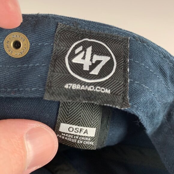 Boston Red Sox MLB Navy Blue 47 Brand Clean Up Relaxed Fit Strapback Hat - Picture 6 of 6